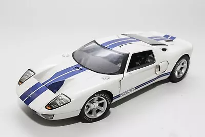 Buy Hot Wheels Ford Gt 1/18 – White With Blue Stripes - Has Some Damage • 7.99£