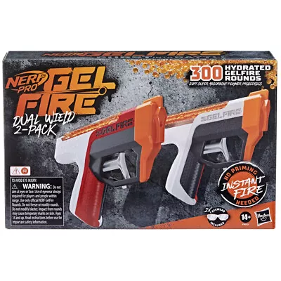 Buy Nerf Pro Gelfire Dual Wield 2 Pack Blasters With 300 Hydrated Gelfire Rounds • 29.99£