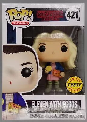 Buy Funko POP #421 Eleven With Eggos (Wig) Chase Edition Stranger Things Damaged Box • 19.49£
