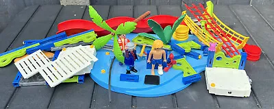 Buy Playmobil Swimming Pool With Slide Palm Trees And Figures Job Lot And Pump • 14.99£