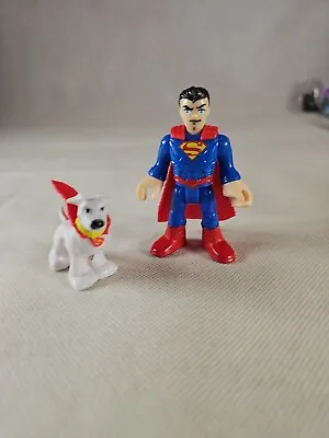 Buy Imaginext Fisher-Price Dc Heroes Superman & Dog 3  Poseable Figure Plastic Toy • 13.96£