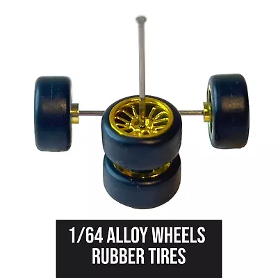 Buy New Custom Alloy 1:64 Wheels And Tyres Real Riders Rubber Hot Wheels Etc Spoke • 5£