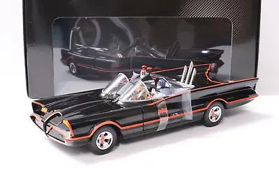 Buy 1:18 Hot Wheels Batman Classic TV Series Batmobile With Batman + Robin Black • 137.42£