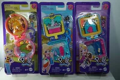 Buy Polly Pocket Mini Play Set - Tiny Compact Pets Dolphin, Dog & Bees 3 X Sets NEW • 15.95£