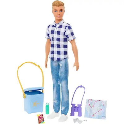 Buy Barbie It Takes Two Ken Camping Doll Plaid Shirt Jeans & Sneakers (Box Damaged) • 17.99£