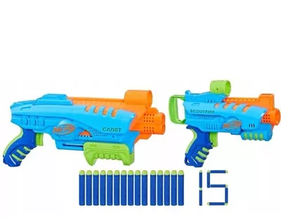 Buy Nerf Junior Elite Ultimate Starter Set-2 Guns & 15 Foam Darts+ Extra 25 Darts • 18.99£