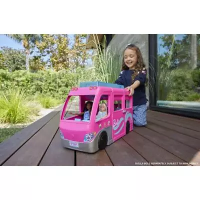 Buy Barbie Camper Of Dreams - Vehicle With Slide And Pool - 2 Puppies - 7 Gi Areas • 160.87£