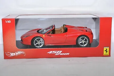Buy Mattel Hot Wheels 1:18 - Ferrari 458 Spider In Red Diecast Model Rare! • 99.99£