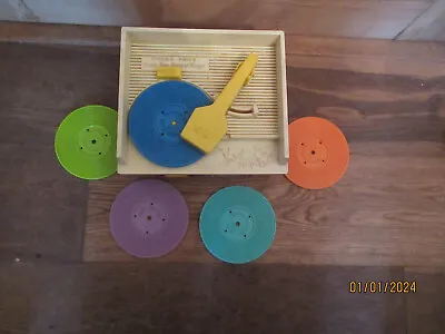 Buy Vintage Fisher Price 1971  Wind Up Record Player 5 Double Sided Discs Working We • 39£