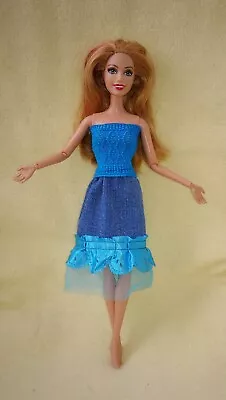 Buy Barbie Steffi Dolls Dress Mini Dress Fashion Clothing Jeans Blue Ball Gown K17 • 4.28£