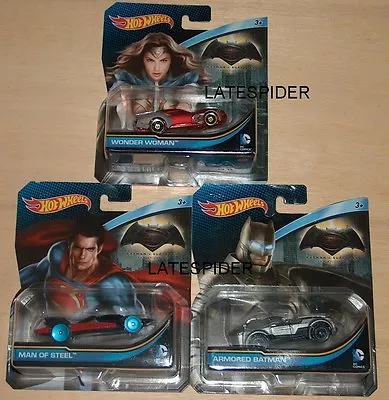 Buy 3x Batman V Superman Wonder Woman Hot Wheels DC Comics Dawn Of Justice Job Lot  • 16.99£