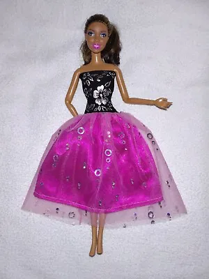 Buy Barbie Dolls Dress Princess Pink Glitter Wedding Dress Ball Gown K28 Wedding • 10.40£
