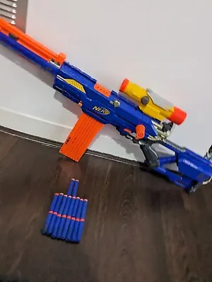 Buy Nerf Gun Large With 18 Bullets, Orange And Blue In Very Good Condition  • 15£