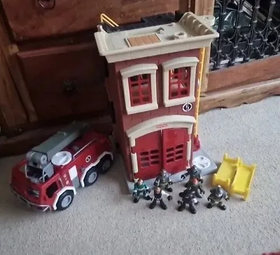 Buy Fisher Price Imaginext Fire Station + Fire Engine  + Accessories • 21.99£
