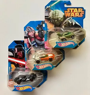 Buy Hot Wheels Star Wars Die Cast Cars Bundle Darth Vader Yoda Luke Skywalker NEW • 13.99£