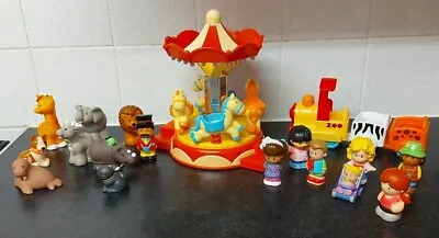 Buy Happyland And Fisher Price Little People Zoo Train Carousel Toys  Figures Bundle • 18.99£