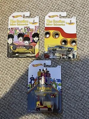 Buy 3 Beatles Toy Cars  Yellow Submarine Hot Wheels  Still In Packaging Never Opened • 19.99£
