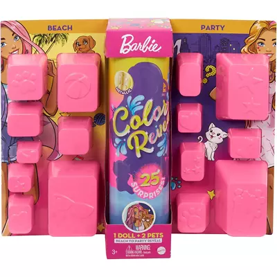 Buy Barbie Colour Reveal Beach To Party Doll And Accessories New Kids Doll • 39.99£