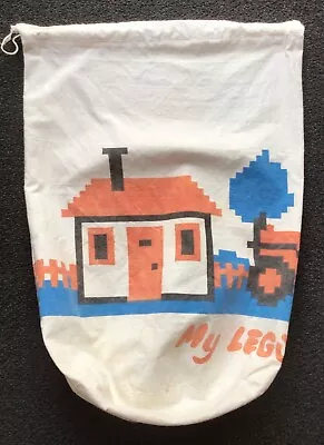 Buy Vintage My Lego Cotton Holdall Draw String Bag Tractor House Design - 1960/1970s • 35£