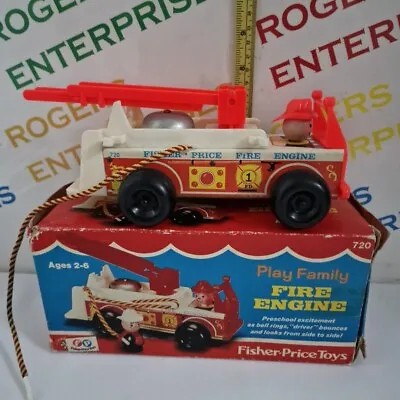 Buy Vintage 1973 Fisher Price 720 Play Family Fire Engine With Bell - Boxed V.good • 24.99£