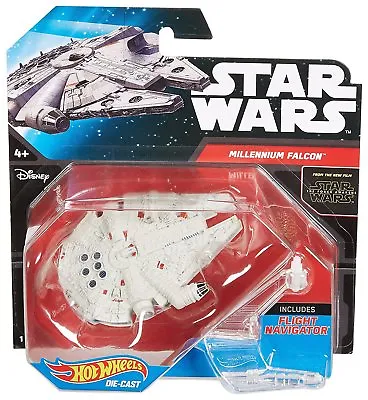 Buy STAR WARS HOT WHEELS Millennium Falcon & Flight Navigator Diecast Toy NEW • 9.99£
