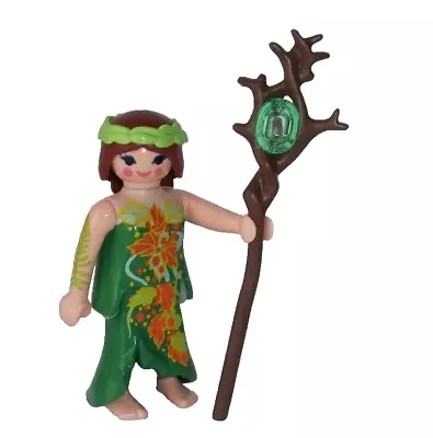 Buy Playmobil   Fairy Figure - Lady In A Green Dress  With Staff - Magic Castle  NEW • 5£