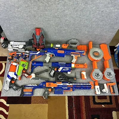 Buy Nerf Gun Assorted Bundle Of Guns, Magazines, Accessories Job Lot Untested • 47.45£