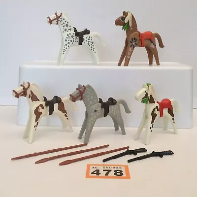 Buy PLAYMOBIL Native American Painted Horses Bundle X 5 Western Civil War Indian ACW • 35£