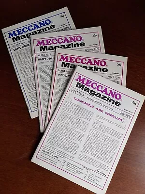 Buy 4 Vintage Meccano Magazines From 1975 & 1976 • 5£