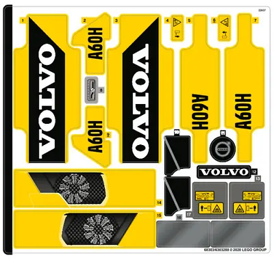 Buy LEGO Sticker Sheet For Set 6x6 Volvo Articulated Hauler 42114 68303 NEW FREE PP  • 7.89£