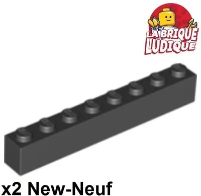 Buy LEGO 2x Brick 1x8 8x1 Black/Black 3008 New • 2.04£