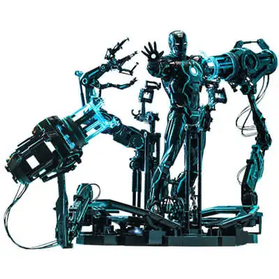 Buy Hot Toys IronMan 2 Action Figure 1/6 Neon Tech Iron Man With Suit-Up Gantry 32cm • 583.33£