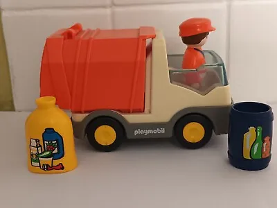 Buy Playmobil 123 Recycling Refuse Bin Lorry With Waste Figure + Rubbish Items • 5.53£