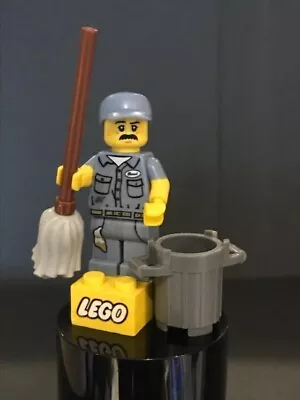 Buy Lego Series 15 Minifigure JANITOR WITH A MOP AND BUCKET - Excellent Condition • 3£
