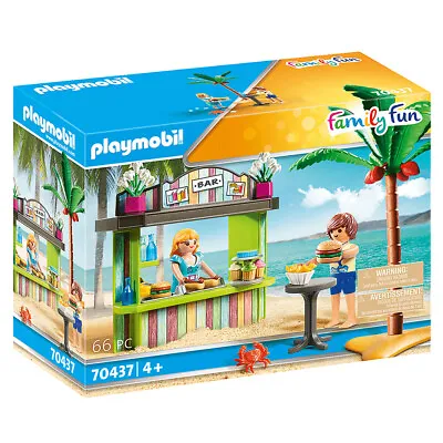 Buy Playmobil 70437 Family Fun Beach Snack Bar Playset W/ Figures 66 Pieces 4+ Years • 20.10£