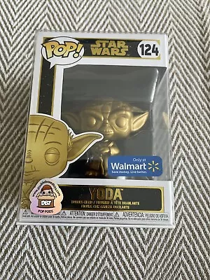 Buy Funko POP #124 Yoda (Dagobah- Gold) Star Wars Walmart Exclusive + Protector • 19.99£