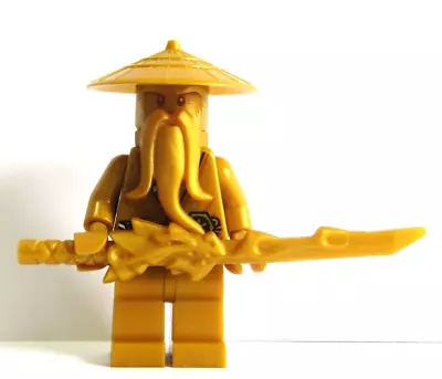 Buy LEGO Sensei Wu Gold Golden Minifigure With Dragon Sword & Stick Ninja Ninjago • 6.99£