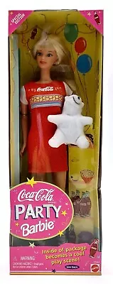 Buy 1998 Coca-Cola Brand Party Barbie Doll - Special Edition / Mattel 22964, NrfB • 31.22£