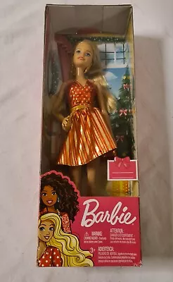 Buy 2018 Mattel Holiday Barbie Doll Red Gold Dress • 26.67£