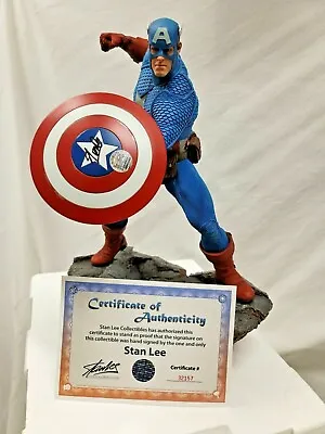Buy SIDESHOW EXCLUSIVE Signed By STAN LEE CAPTAIN AMERICA PREMIUM FIGURE STATUE Bust • 1,298.32£