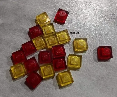 Buy LEGO 3024 X 20 1x1 Clear 10xtr Yellow & 10xtr Red Red MOC - A5 • 2.04£