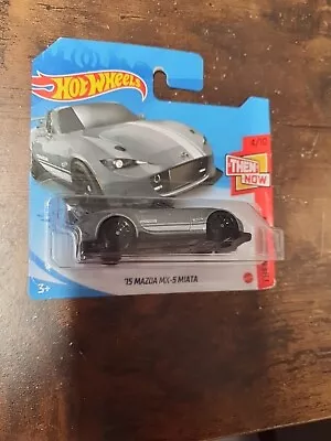 Buy Hot Wheels 15 Mazda Mx5 Miata Silver, Then And Now, Short Card • 5£