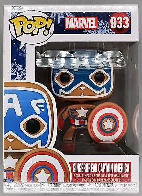 Buy #933 Gingerbread Captain America - Marvel Funko POP With POP Protector • 12.99£