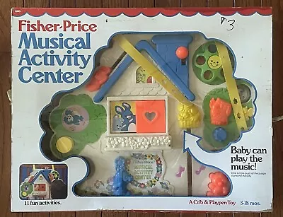 Buy 1985 Fisher Price Musical Activity Center In Original Box Baby Toy Vintage • 33.03£