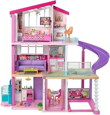 Buy BARBIE DREAM HOUSE 3 FLOORS 8 ROOMS POOL The Barbie House • 281.13£