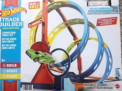 Buy Hot Wheels Track Builder Unlimited Corkscrew Twist Kit 12 Piece Set Car Included • 44.79£