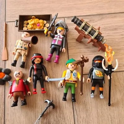 Buy Playmobil Figures Bundle Pirates Canon Tresure Chest Ninja Knight Fire READ • 9.99£