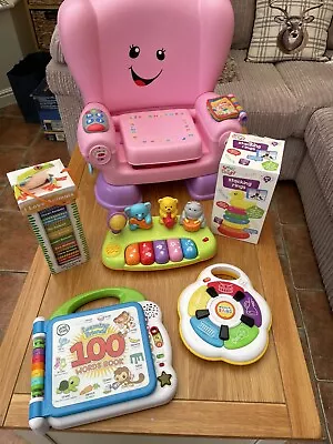 Buy Baby Toddler Toy Bundle(FP Smart Stages Chair,leapfrog 100 Words Book & More • 22£