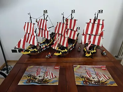 Buy LEGO 6285 Pirates Pirates Barracuda Legoland Complete 1989 Vintage Galleon Set 3x • 35.61£