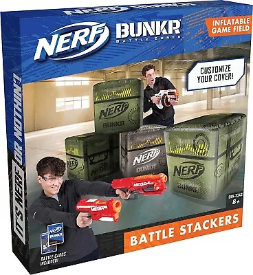 Buy 3 X Nerf Bunkr BKN-3343 Inflatable BNKR Battle Stackers Cubes Indoor Outdoor • 18.95£